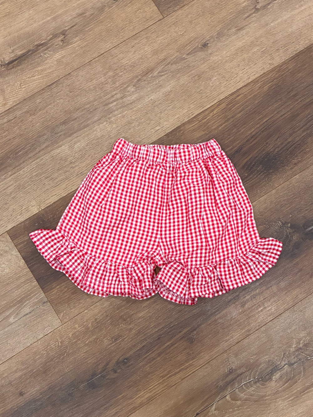 Blanks Boutique Red White Gingham Ruffle Shorts Summer Bottoms 4T